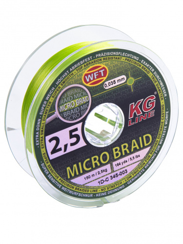 Леска плетёная WFT KG MICRO BRAID Chartreuse 150/0035 фото 2