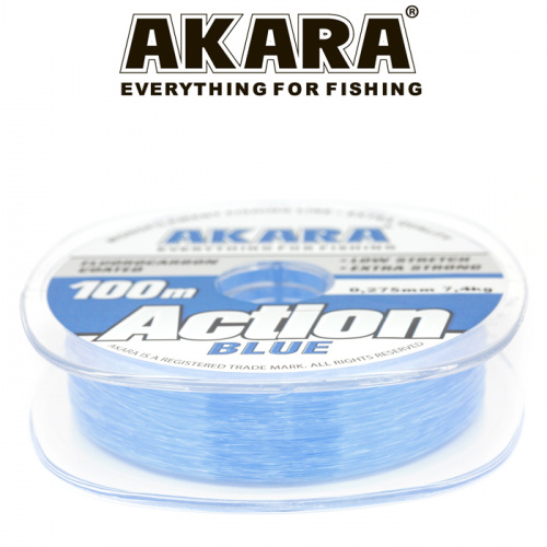 Леска Akara Action Blue 100 м 0,275 голубая фото 3