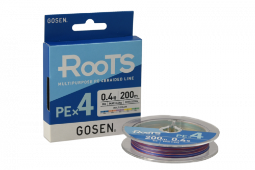 Шнур Gosen ROOTS PE X4 Multi Color 200м #0.4