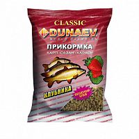 Прикормка всесезонная  DUNAEV гранулы Карп Клубника  0.75 кг