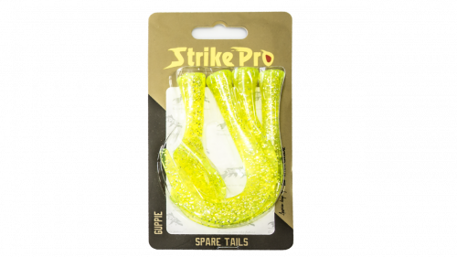 Хвост силиконовый для Strike Pro Guppie Jr., цвет: Шартрез 3 твистера + риппер