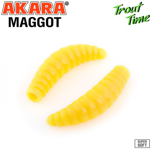 Силиконовая приманка Akara Trout Time MAGGOT 1,6 Cheese 470 (10 шт.) фото 5