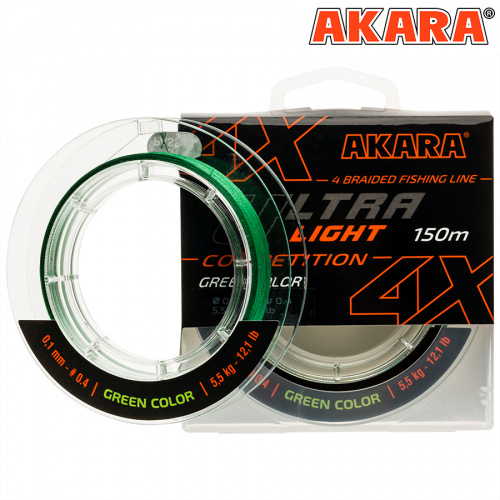 Шнур Akara Ultra Light Competition Green 150 м 0,10 фото 3