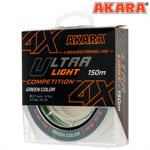 Шнур Akara Ultra Light Competition Green 150 м 0,10