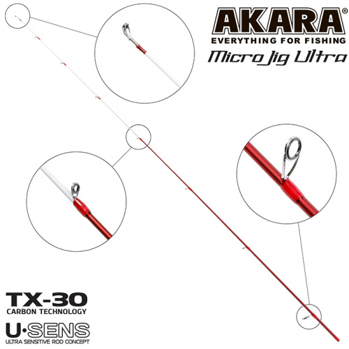 Хлыст уг. для сп. Akara SL1004 Micro Jig Ultra 762UL-S TX-30 (0,5-6) 2,3 м