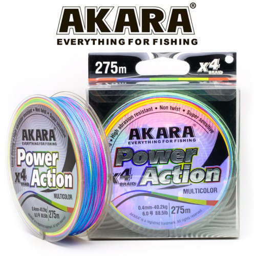 Шнур Akara Power Action X-4 Multicolor 275 м 0,40