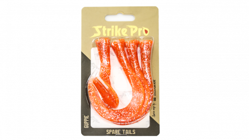 Хвост силиконовый для Strike Pro Guppie Jr., цвет: Оранжевый 3 твистера + риппер