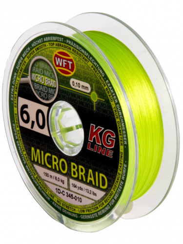 Леска плетёная WFT KG MICRO BRAID Chartreuse150/0100 фото 2