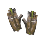Перчатки для рыбалки летние Aquatic UPF50+ (цвет: carp camo bronze, размер L/XL)