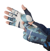 Перчатки для рыбалки летние Aquatic UPF50+ (цвет: pike camo blue, размер L/XL)