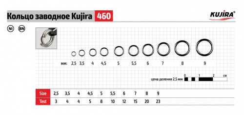 Кольцо заводное Kujira 460 BN пресс. 5,5 мм (8 шт.)