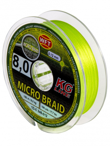 Леска плетёная WFT KG MICRO BRAID Chartreuse150/0120 фото 2