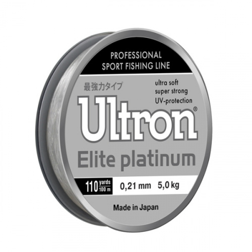 Леска ULTRON Elite Platinum 0,18мм, 100м, 4,0кг, серебр.