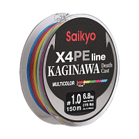Шнур Saikyo KAGINAWA X4PE 150m, мультиколор #1 (0,165mm), 6,8kg