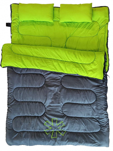 Мешок-одеяло спальный Norfin ALPINE COMFORT DOUBLE 250 GREEN фото 9