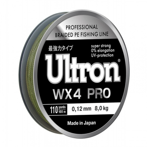 Шнур ULTRON WX 4 PRO  0,15мм, 10,0кг, 100м, хаки