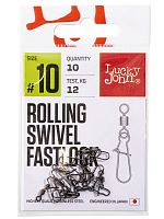 Вертлюги c застеж. LJ Pro Series ROLLING SWIVEL FASTLOCK 010 10шт.