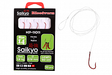 Крючки Saikyo KP-11011 Blloodworm Red  №14 (10шт) c повод.