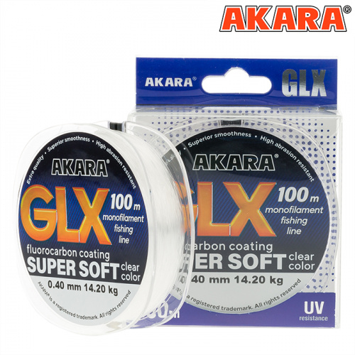 Леска Akara GLX Super Soft 100 м 0,30 прозрачная