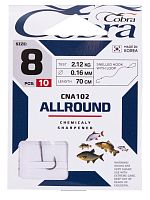 Крючки с поводком Cobra ALLROUND 70cm, 0,16mm, разм.8, 10шт.