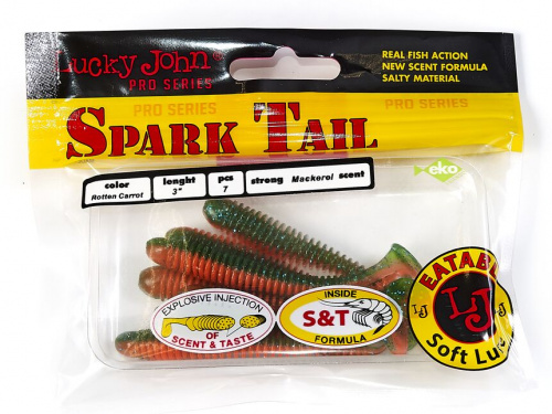 Виброхвосты съедоб. искусст. LJ Pro Series Spark Tail 3,0in (07,60)/T56 7шт. фото 3