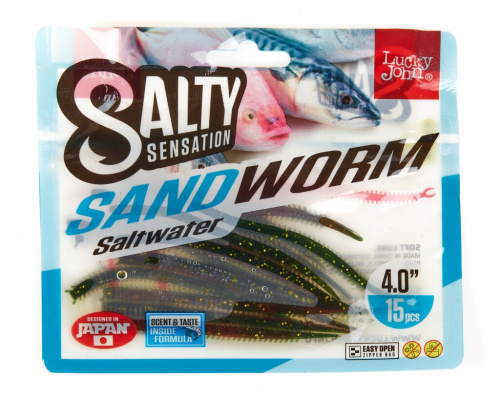 Черви съедобные искусственные LJ Salty Sensation SANDWORM 4.0in (10.16)/F41 15шт. фото 3