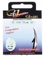 Крючки с поводком Gamakatsu Booklet FEEDER G1-102 разм. 12-0.14мм 75см 10шт.