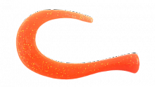 Хвост силиконовый для Guppie, оранжевый с блестками 3шт