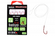 Крючки Saikyo KP-11011 Blloodworm Red  №10 (10шт) c повод.