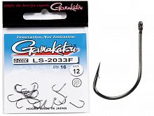 Крючки Gamakatsu LS-2033F NEW LABEL EYED HOOKS BLACK разм. 12 16шт.