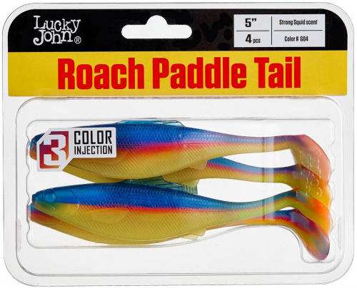 Виброхвосты съедоб. искусст. LJ Pro Series ROACH PADDLE TAIL 5.0in (12.70)/G04 4шт. фото 2