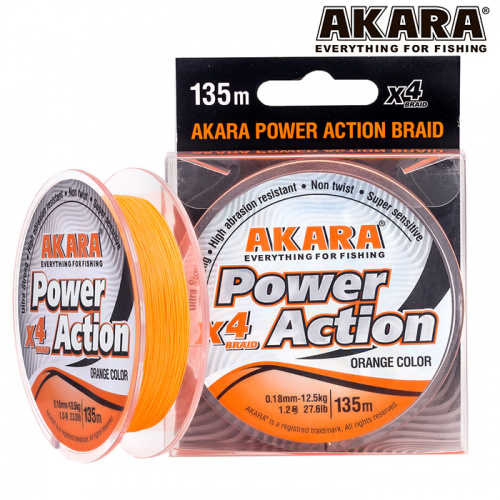 Шнур Akara Power Action X-4 Orange 135 м 0,25