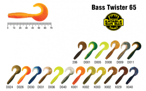 Твистер Akara Eatable Bass Twister 65 D031