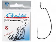 Крючки офсетные Gamakatsu Worm OFFSET EWG HOOKS BLACK разм. 02 6шт.