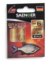Крючки с поводком Saenger ЛЕЩ/BRASSE BR-24 06-0.20мм 60см 10шт.