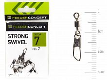 Вертлюги c застеж. Feeder Concept STRONG SWIVEL 007 7шт.