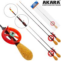 Уд. зим. Akara Leader F 535 с катушкой Red (хлыст Hi Carbon teleskop 2 составной)