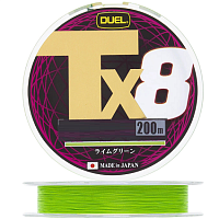 Шнур Duel PE Tx8 200м Lime Green #2,0 (0,24мм) 17,2kg