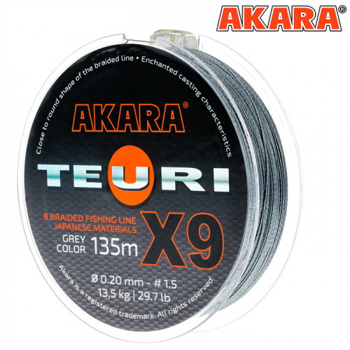 Шнур Akara Teuri X-9 Gray 135 м 0,10 фото 5