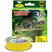 Шнур Power Phantom 4x, 92м, желтый, 0,10мм, 9,15кг