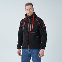 Куртка флисовая Alaskan BlackWater черная   M с капюшоном