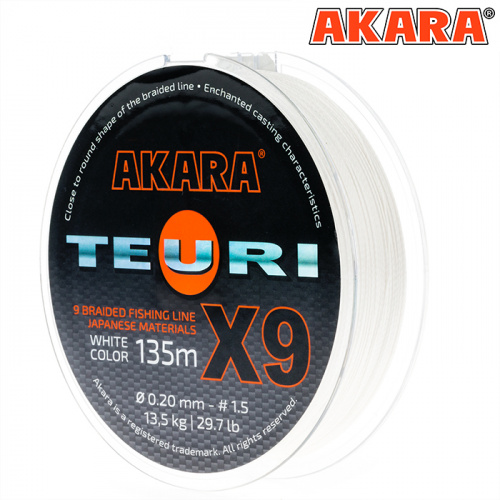 Шнур Akara Teuri X-9 White 135 м 0,15 фото 5