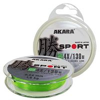 Шнур Akara Sport X-4 Fluo Green 130 м 0,04