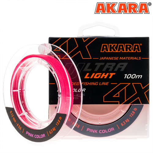 Шнур Akara Ultra Light Pink 100 м 0,12 фото 2