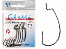 Крючки офсетные Gamakatsu Worm OFFSET EWG SL HOOKS BLACK разм. 2/0 6шт.