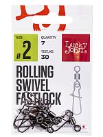 Вертлюги c застеж. LJ Pro Series ROLLING SWIVEL FASTLOCK 002 7шт.