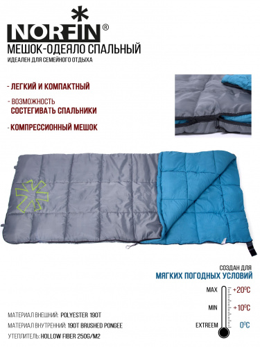 Мешок-одеяло спальный Norfin ALPINE COMFORT 250 L фото 2