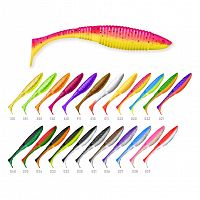 Приманка ZUB-WIBRA 125мм(4,8")-5шт, (цвет 022) зеленый верх -оранжевый низ