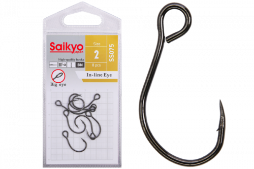 Крючки Saikyo SS075-BN IN-LINE EYE №2 (8 шт.)