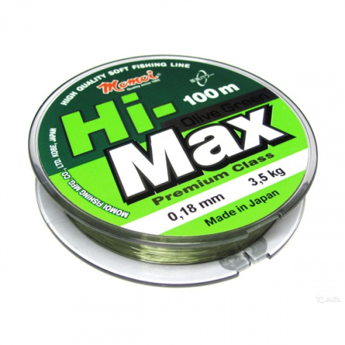 Леска Hi-Max Olive Green 0,33мм, 11,0кг, 100м